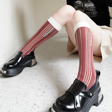 紅色律動 小腿襪