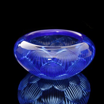 佛教圣物七寶琉璃供佛觀音檀香熏爐藍色藥師佛琉璃香爐蓮花香爐