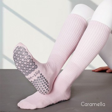 【Caramella】小腿襪 瑜珈襪 止滑襪 襪 長筒襪 膝下襪 運動長襪 長襪 襪子 女襪 素色襪子 運動襪