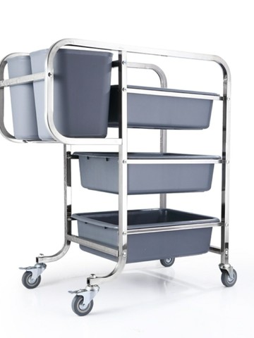 含運   酒店移動餐車酒水車推車  不銹鋼餐盤收集車五斗收集車餐具筷子收集車酒店食堂餐車服務車