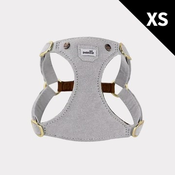 puppytie 工業灰 口袋牛仔-XS 寵物胸背帶+牽繩組 (狗胸背 貓胸背 背心胸背 防暴衝 可調節)