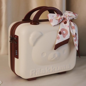 附發票 小熊手提化妝包化妝箱伴手便攜迷你14收納手提箱可愛行李箱卡通353S 快速出貨