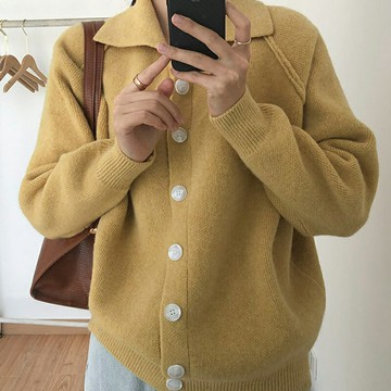 【巴黎精品】現貨+預購法式針織外套寬鬆上衣針織衫毛衣大碼百搭休閒女裝-韓系復古翻領洋氣女外套4色a1lg8