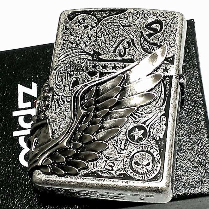 ジッポ フォーチュンヘッド 銀イブシ スカル3面彫刻 ライター Fortune head ZIPPO ふくろう かっこいい ドクロ おしゃれ メンズ  プレゼント | LINEショッピング