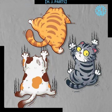 【台灣出貨】車貼 搞笑寵物貓咪車貼 抓痕白貓汽車貼紙 車身劃痕貼 機車裝飾貼 摩托車貓咪貼紙 貓咪貼紙