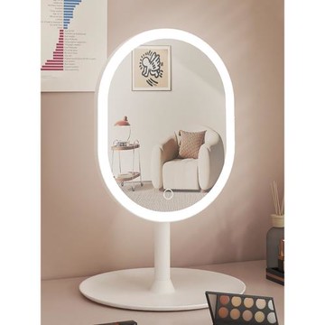 led臺式智能化妝鏡帶燈女生臥室梳妝臺鏡子學生宿舍桌面ins梳妝鏡