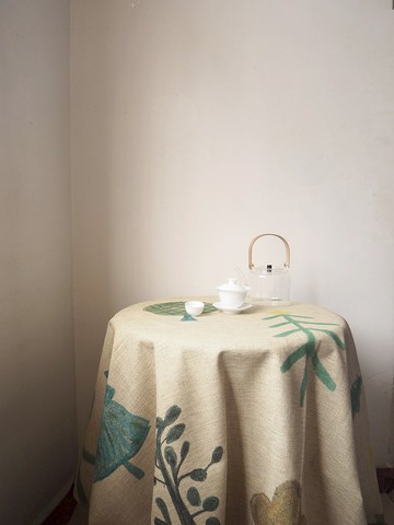 住在家裏的小森林天然棉麻桌布