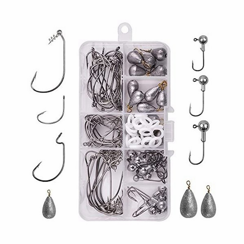 Silanon バス釣り リグ自作 釣り道具 100点 セット ジグヘッド オフセットフック ツイストロック付き 釣り針 マス針 シンカー オモリ 通販 Lineポイント最大0 5 Get Lineショッピング
