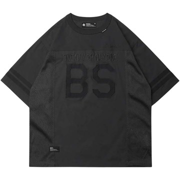 B-SIDE TEAM BS FOOTBALL JERSEY 機能拼接 美式足球 短T (黑色)