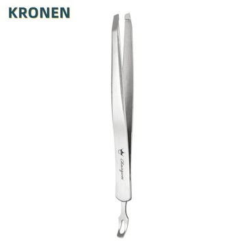 KRONEN 優質皇冠眉毛夾+刮粉刺棒 X-006 / 粉刺痘痘清潔工具 眉毛夾 粉刺夾 痘痘 粉刺