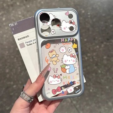 水果KT貓秒變蘋果17promax手機殼適用iPhone16promax全包15pro大14視窗