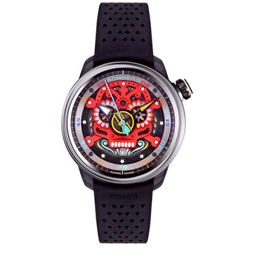 BOMBERG｜BB-01 自動機械系列 墨西哥紅色骷髏自動大三針－錶徑 43mm