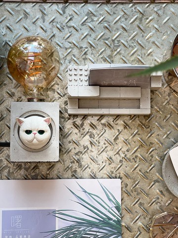 曙MUSE 方型臉水泥桌燈 LED燈 鎢絲燈泡 USB燈 擺飾