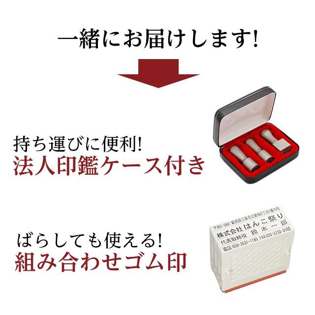 会社印鑑 セット チタン 法人3本セット 法人印鑑 (ケース・組合せゴム印付) 代表者印(天丸18) 銀行印(天丸18) 角印(21.0) 丸印 (宅配便発送) (tqb)