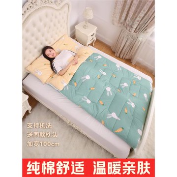 純棉大人睡袋成人單人春秋冬季加厚防寒辦公室學生兒童午睡防踢被