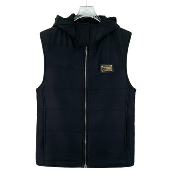 (L) dolce gabbana 黑色連帽背心外套