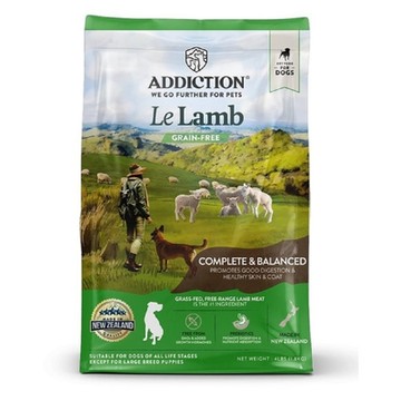 紐西蘭ADDICTION自然癮食-草飼羊無穀全齡犬 9KG 完美均衡配方｜幫助消化與腸道健康(購買第二件贈送寵物零食x1包)