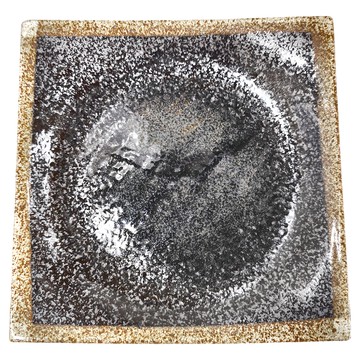 9吋角皿 日本製  雪天目  1個