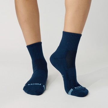 【Footer除臭襪】單色運動逆氣流氣墊襪T11L-藍