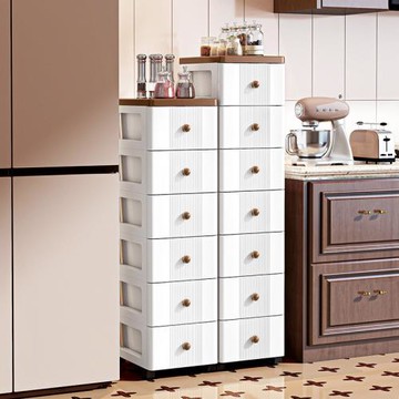 跨境25cm寬夾縫收納柜子抽屜式廚房縫隙多層衛生間窄儲物柜置物架