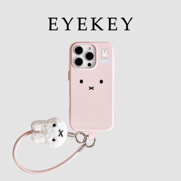 eyekey適用ins軟萌可愛卡通少女粉色兔子蘋果16ProMax手機殼iPhone13新款15Promax公仔掛繩14pro全包軟保護套