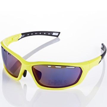 【視鼎Z-POLS三代頂級運動款】新一代TR太空纖維彈性輕量材質 弧形包覆設計 頂級運動眼鏡！(亮螢光黃)