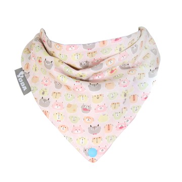 YODA 優的寶貝 和風透氣六層紗扣扣兜 專利設計 扣住寶貝的安撫玩具 純棉紗布材質 透氣不悶熱  38 x 18cm  喵喵你我他 粉紅