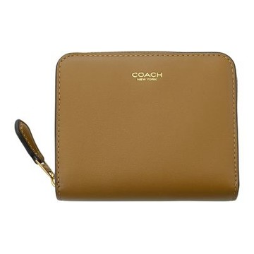 COACH 專櫃款NEW YORK 柔霧橄欖綠摺疊短夾