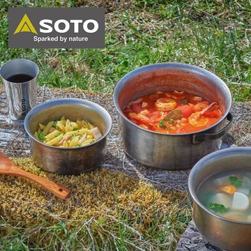 日本SOTO 戶外不銹鋼鍋具8件組 ST-950