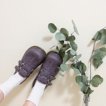 原宿森系復古小鱷魚古著軟妹萌百搭單鞋小皮鞋