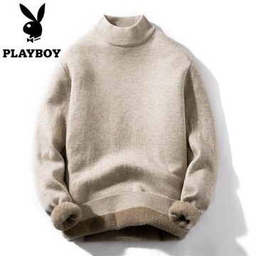 花花公子半高領寬松保暖內搭毛衣