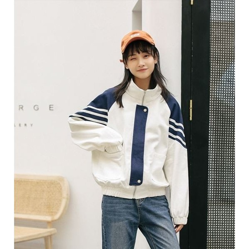 アウター ブルゾン レディース スポーティー カジュアル レトロ かわいい ジップアップ ゆったり 春 秋 綿 スプリング ジャケット S M L 代 30代 40代 通販 Lineポイント最大0 5 Get Lineショッピング