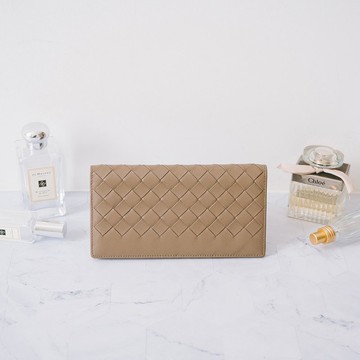 真皮編織長夾 X0150 灰N