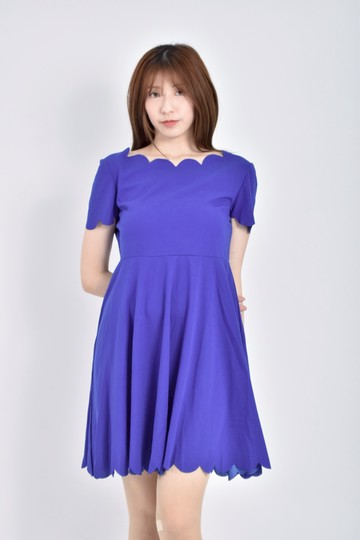 加購優惠(M) shein質感短袖藍色洋裝