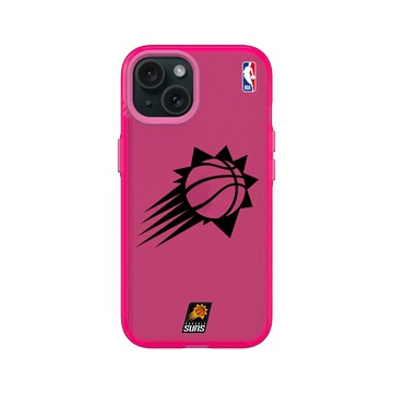 iPhone 15 Clear 粉漾桃 - NBA - B&W-鳳凰城太陽 Phoenix Suns B&W