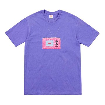 Supreme SS18 TV Tee Light Purple Printing Short Sleeve Unisex