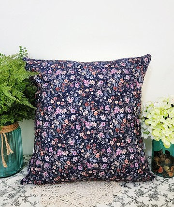 北歐風格藍色繁花抱枕靠枕靠墊枕套