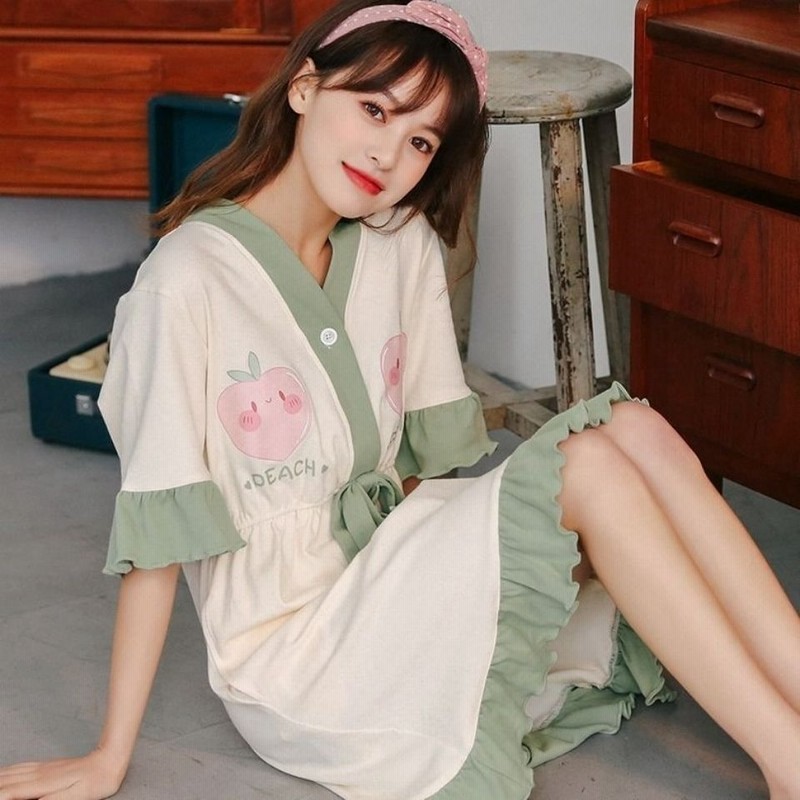 4color韓国ファッション2点セットかわいい パジャマ ワンピースレディース 半袖 ルームウェア 通販 Lineポイント最大1 0 Get Lineショッピング