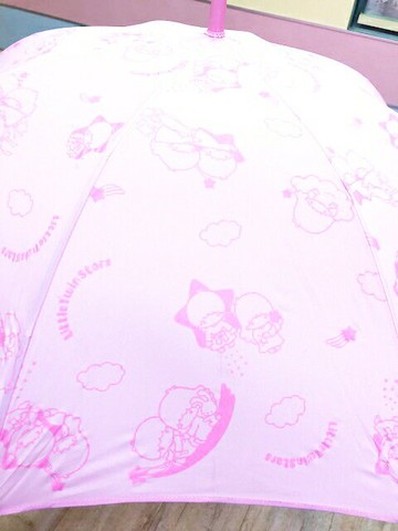 【震撼精品百貨】Little Twin Stars KiKi&LaLa 雙子星小天使 自動直立傘-粉(60CM)#02105 震撼日式精品百貨