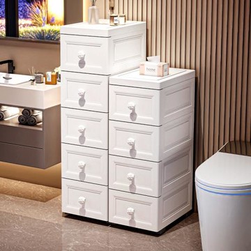 跨境15/18/25cm夾縫收納柜衛生間塑料多層家用置物柜抽屜式儲物柜