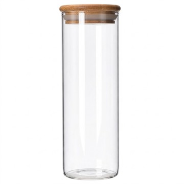 JAR 嚴選 竹木蓋高硼矽玻璃密封儲物保鮮罐  500ml  1個