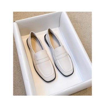 香港超軟一腳蹬真皮樂福鞋女2025春秋新款套腳懶人鞋平底單鞋