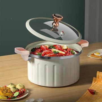 新款琺瑯微壓鍋羅馬柱微壓鍋壓力不粘鍋湯鍋家用電磁爐燃氣通用