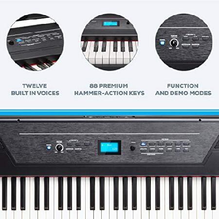 Alesis 電子ピアノ 88鍵盤 ウェイティッドハンマーアクション鍵盤 レッスン機能 録音機能 液晶画面 Recital Pro