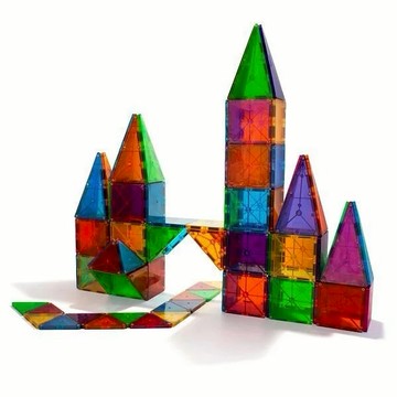 發揮無限想像【Magna-Tiles®】彩色透光磁力積木32片 給我的寶貝 生日禮 創造力培養 磁力片 磁力積木 益智玩具 五感學習 邊玩邊學 快樂成長 親子共玩