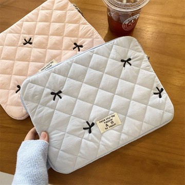 Bag House👜 韓國ins平闆電腦防震內膽包蝴蝶結11/13/15寸筆記本包收納刺繡 筆電包