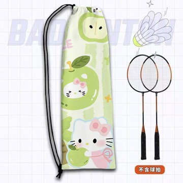 印花Kitty貓羽毛球拍運動時尚束口大容量高顏值卡通口袋收納便攜 羽球拍 羽球拍收納 victor 羽球拍 勝利羽球拍