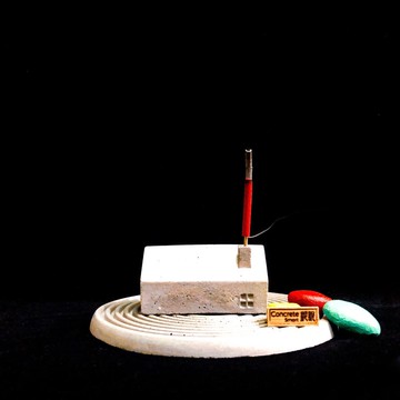 水泥製小房子線香組 畢業禮 生日禮 入厝禮