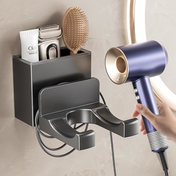 【i LIFE】吹風機置物架-後繞線款-1入(瀝水收納架 吹風機掛架 浴室收納架)
