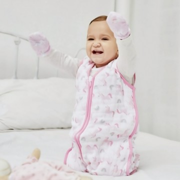 Hudson Baby 透氣二層紗防踢背心防踢被 - 粉森林動物(L)